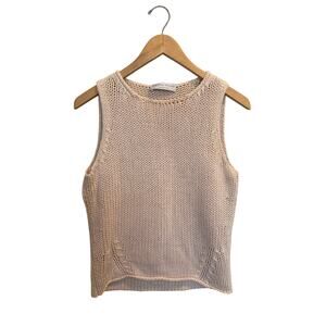 Fabiana Filippi Chunky Knit Sleeveless Sweater Women’s Size M Cream/Beige Italy